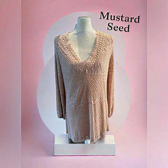 Nude / Light Pink Lace‎ Dress - Picture 2 of 12